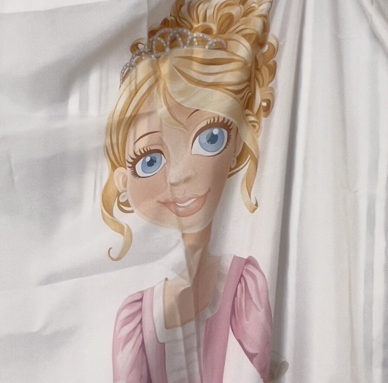 3D Fabric Shower Waterproof Curtain Bathroom Girls Decor with Princess on a Horse Design