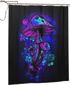 3D Fashion Waterproof Trippy Mushroom Shower Curtain for Bathroom