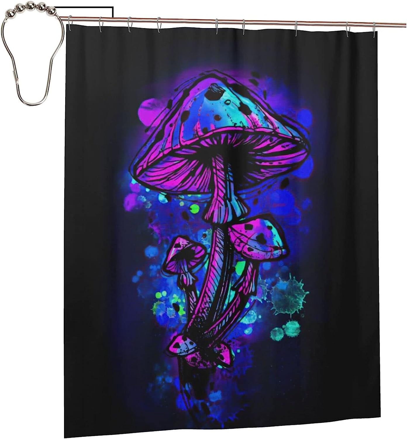 3D Fashion Waterproof Trippy Mushroom Shower Curtain for Bathroom