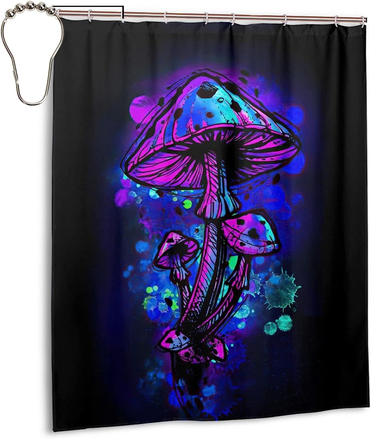 3D Fashion Waterproof Trippy Mushroom Shower Curtain for Bathroom