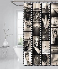 3D Film Star Lemon Shower Curtain With Waterproof Fiber For Bathroom Windows And Toilet