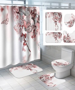 3D Floral Butterfly Bathroom Shower Curtain For A Nature-Inspired Bathroom