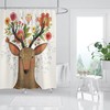 3D Flower Deer 78 Shower Curtain With Waterproof Fiber For A Rustic Bathroom Style