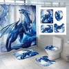 3D Frost Dragons Animal Print Shower Curtain With A Wintry Theme