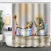 3D Funny Bathing Frog Waterproof Shower Curtain Fabric Bathroom Decor Curtain For A Fun Bathroom