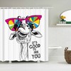 3D Giraffe Shower Curtain, Waterproof Fabric Bathroom Decoration