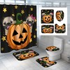 3D Halloween Pumpkin Head Dog Shower Curtain For A Festive Bathroom Decor
