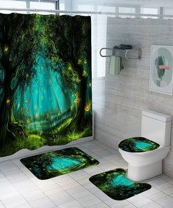 3D Jungle Trees Forest Shower Curtain For A Nature-Lover'S Bathroom