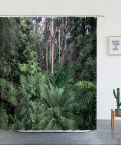 3D Jungle-Style Garden Shower Curtain, Perfect For Nature Lovers And Outdoor Enthusiasts