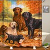 3D Labrador Oil Painting Waterproof Shower Curtain Set For A Classic Bathroom Decor