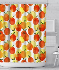 3D Lemon Orange Shower Curtain Bath For A Refreshing Bathroom