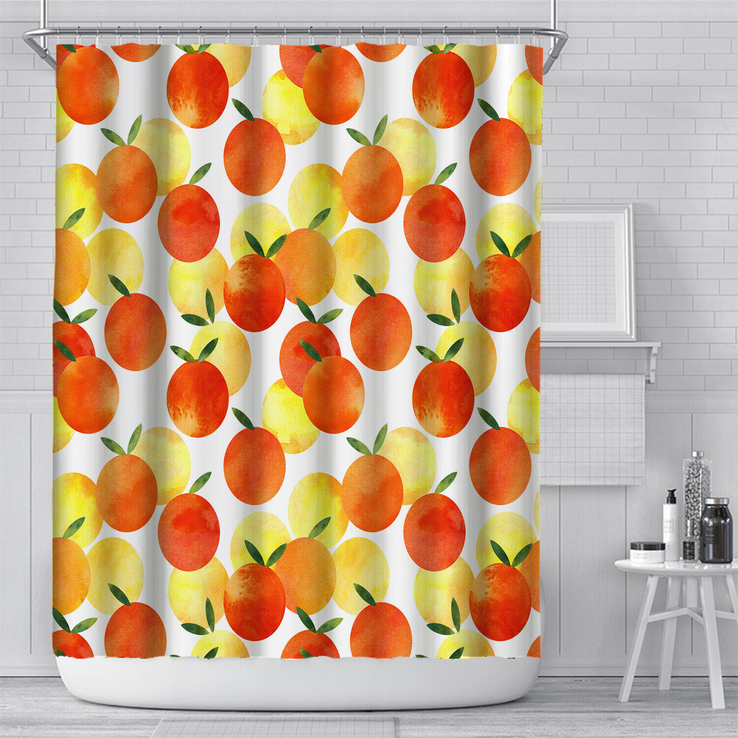 3D Lemon Orange Shower Curtain Bath For A Refreshing Bathroom