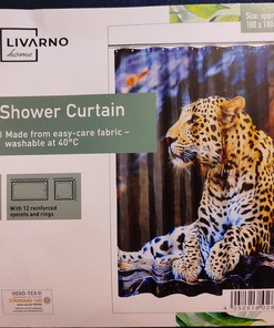 3D Leopard Shower Curtain Full Size For An Exotic Bathroom Decor