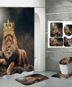 3D Lion Shower Curtain Bath Animals For A Majestic Vibe In Your Bathroom
