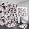 3D Mickey Mouse Waterproof Shower Curtain with Mat Lid for a Coordinated Bath Experience