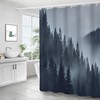 3D Misty Forest Pine Tree Jungle Print Bathroom Shower Curtain #1 For A Nature-Inspired Bathroom