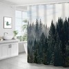 3D Misty Pine Forest Jungle Trees Print Bathroom Multiple Size Shower Curtain #5 For A Serene Bathroom Decor