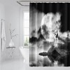 3D Moon Wolf 24 Shower Curtain Waterproof Fiber For A Mysterious Bathroom