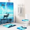 3D Moose Sleigh Christmas Shower Curtain for Bathroom