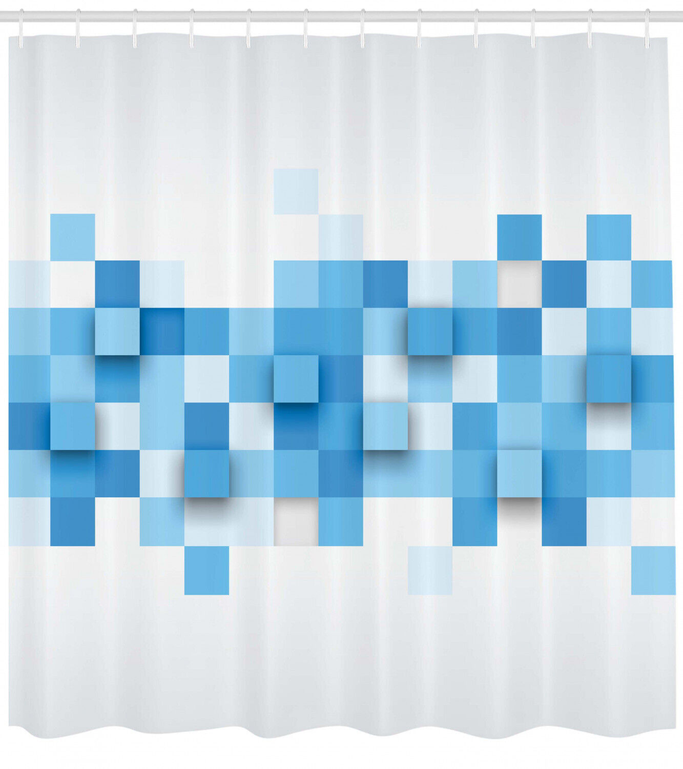 3D Mosaic Geometric Print Shower Curtain For Modern Bathroom Decor - Image 2