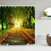 3D Nature Scenery: Rainforest Shower Curtain with Jungle Trees and Plants