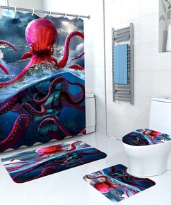 3D Ocean Octopus Boat Shower Curtain For A Nautical Bathroom Escape