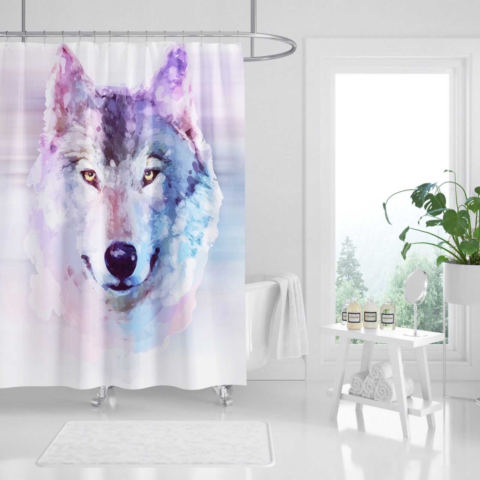 3D Painting Wolf 465 Shower Curtain Waterproof Fiber For A Wilderness Bathroom - Image 2
