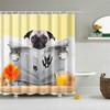 3D Pet Bulldog Dog Puppy Newspaper Animal Bathroom Shower Curtain For A Cute Bathroom Decor
