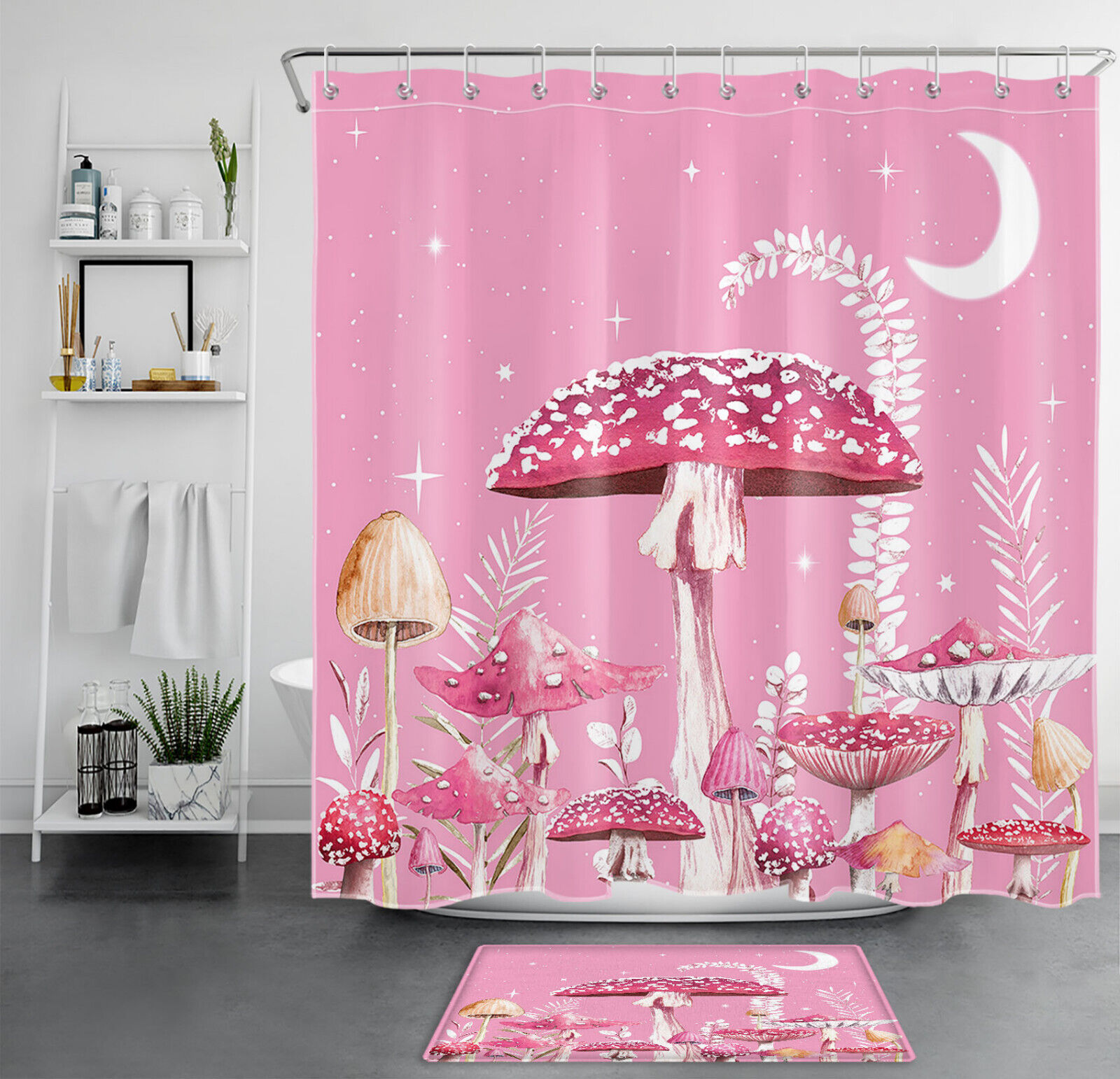 3D Printed Elephant Shower Curtain with Floral Flowers Bathroom Decor