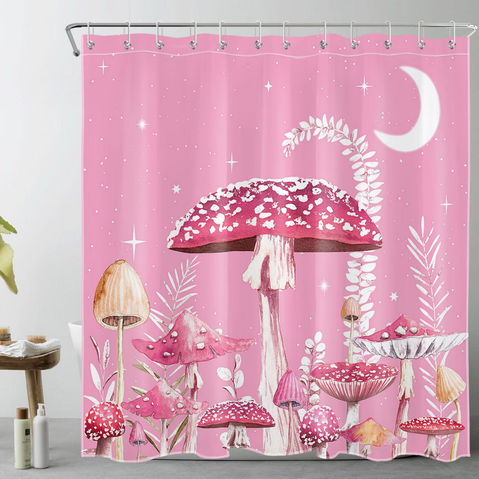 3D Printed Elephant Shower Curtain with Floral Flowers Bathroom Decor