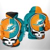 3D Printed Grateful Dead Miami Dolphins Hoodie Ideal For Fans 