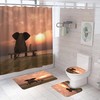 3D Printed Sunset Elephant Shower Curtain For A Durable Waterproof Bath Curtain