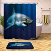 3D Sharks in the Blue Sea Waterproof Shower Curtain 