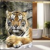 3D Tiger Bathroom Curtain, Stunning Home Fabric Shower Curtain