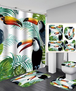 3D Toucan Palm Leaves Print Bathroom Lid Bathroom for a Tropical and Modern Bathroom Look