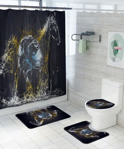 3D Water Steed Horse Animal In Its Natural Habitat Shower Curtain