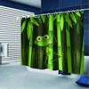 3D Waterproof Green Bamboo And Frogs Shower Curtain For Bathroom Decoration 