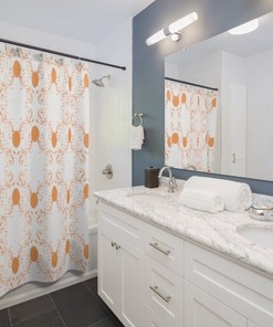 3D Waterproof Peach Blossom Full Bloom Shower Curtain for a Nature Inspired Bathroom Decor