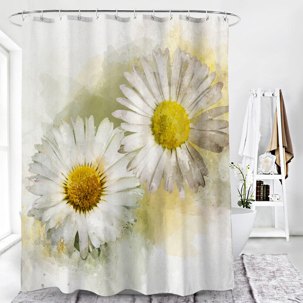 3D Wild Chrysanthemum Flower Floral Print Bathroom Shower Curtain With A Bold And Bright Design
