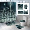 3D Wolf Moon Waterproof Shower Curtain With Animal Art