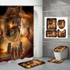 3D Wolf Print Shower Curtain For Rustic Bathroom Design
