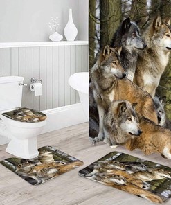 3D Wolves Cool Animal Design Bathroom Waterproof Shower Curtain by InvisibleWings