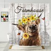 3D Yak Cattle Cow Butterfly Flowers Print Bathroom Shower Curtain With Colorful Design
