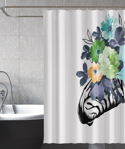 3D Zebra Flower 254 Shower Curtain For Home Bathroom With Perfect Fiber Waterproof