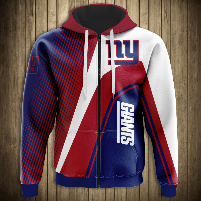 3D Zip Hoodie Pullover Nfl New York Giants All Over Print