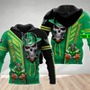 3D Zip Up Hoodie With Custom Name And Skull Cap - Canberra Raiders Nrl Gifts Team