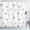 4Th Of July Shower Curtain With Scattered Stars Print For Festive Bathroom Decor
