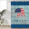 4th of July American Flag Bear Pink Shower Curtain Perfect for Independence Day 