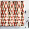 70S Retro Style Print Geometric Pattern Shower Curtain For Bathroom Decor