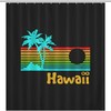 80S Retro Vintage Hawaii Print Fabric Bathroom Shower Curtain Home Decoration